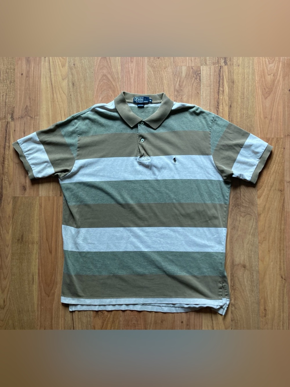 Vintage Polo Ralph Lauren Rugby Striped Mens XL/L Short Sleeve Polo Shirt